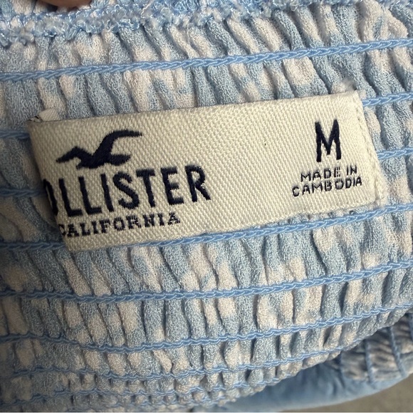 Hollister Blue Floral Smocked Halter Crop Top - Picture 3 of 6